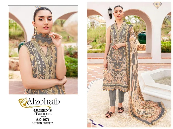 Alzohaib Queen Court Vol 4 Cotton Printed Pakistani Suits Exporters In India